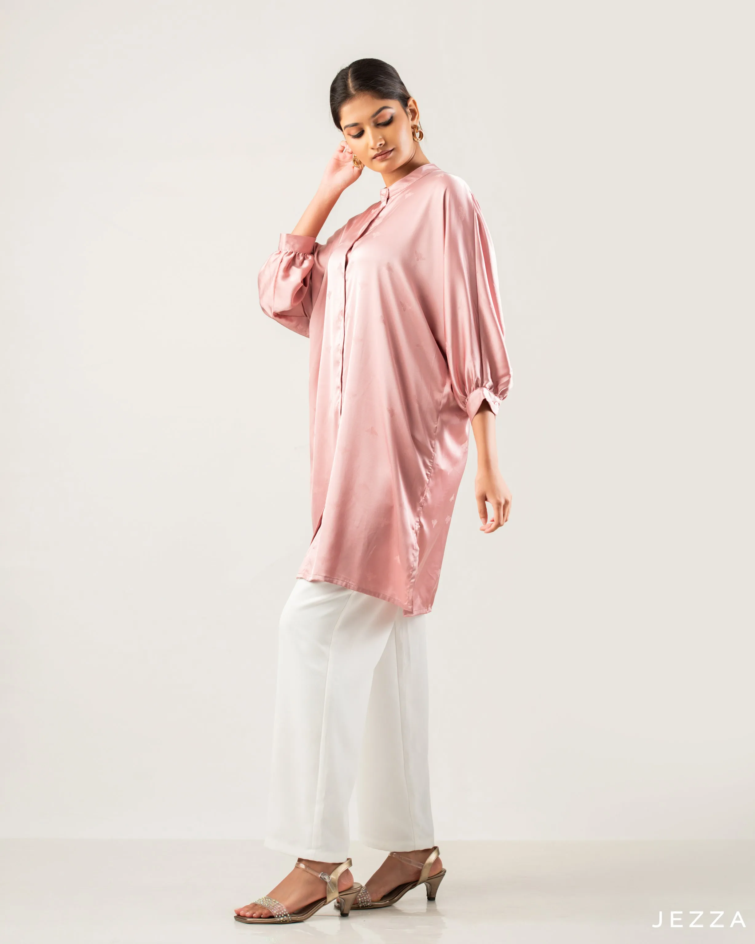 Above Knee Brocade Satin Top 55141