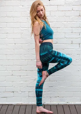 Aqua Ombre Tie Dye Leggings