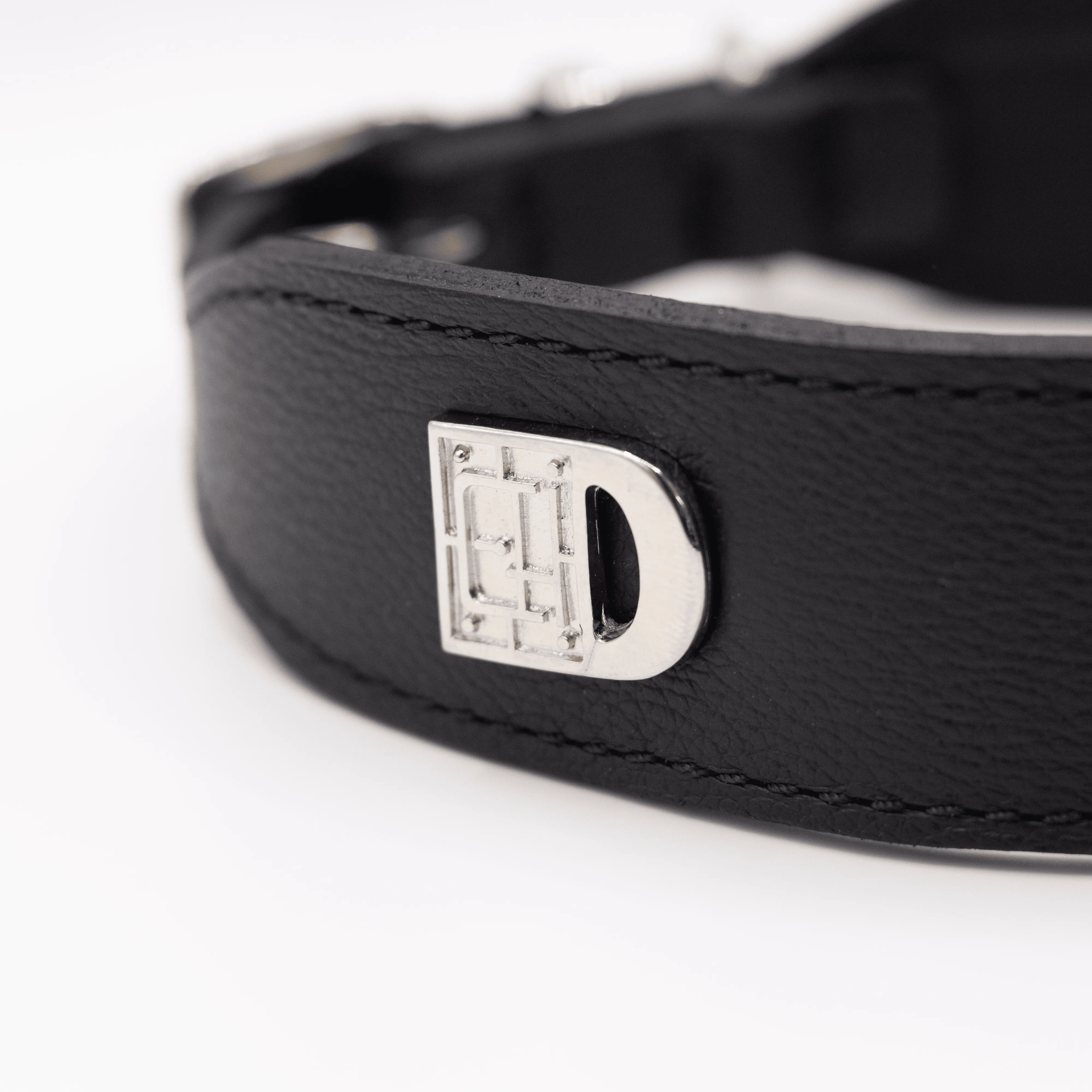 Big Dog Flat and Wider Leather Dog Collar Black