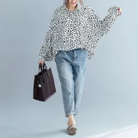 Black and White Leopard Print Blouse