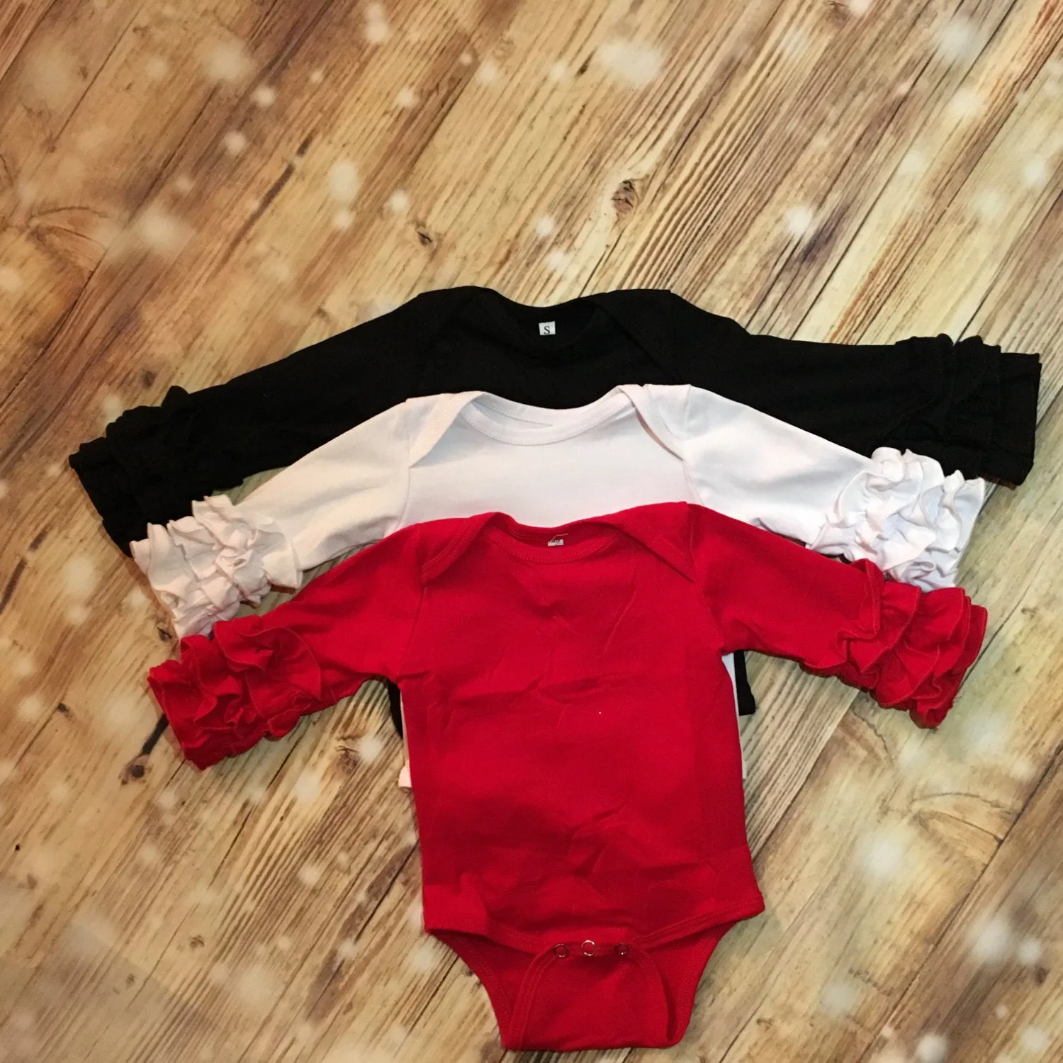 Black Custom Icing Ruffle Sleeve Onesie Personalized Shirt Girl Baby Shower Gift Toddler Shirt Birth Announcement