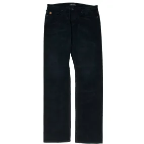 Black Ribbed Cotton Stretch Corduroy Trousers