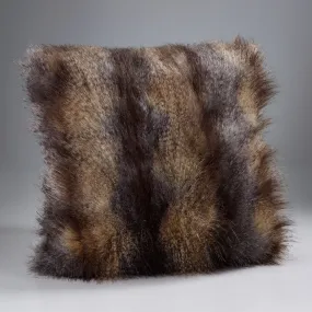 Blue Wolf Faux Fur Cushion - Size Choice