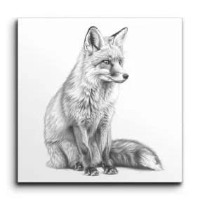 Captivating Fox Profile: Monochromatic Elegance