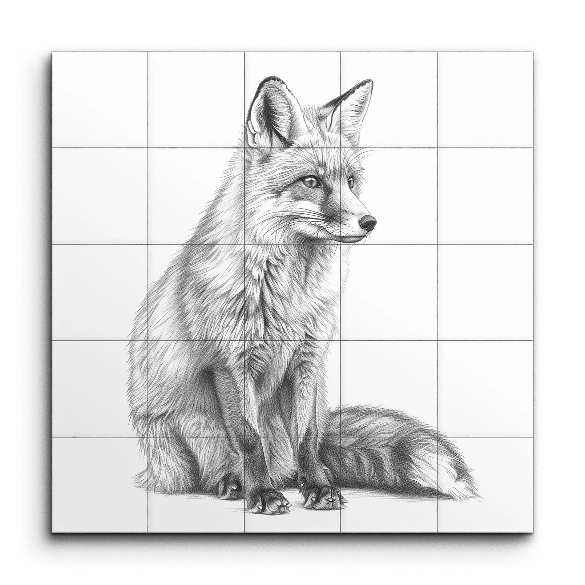Captivating Fox Profile: Monochromatic Elegance