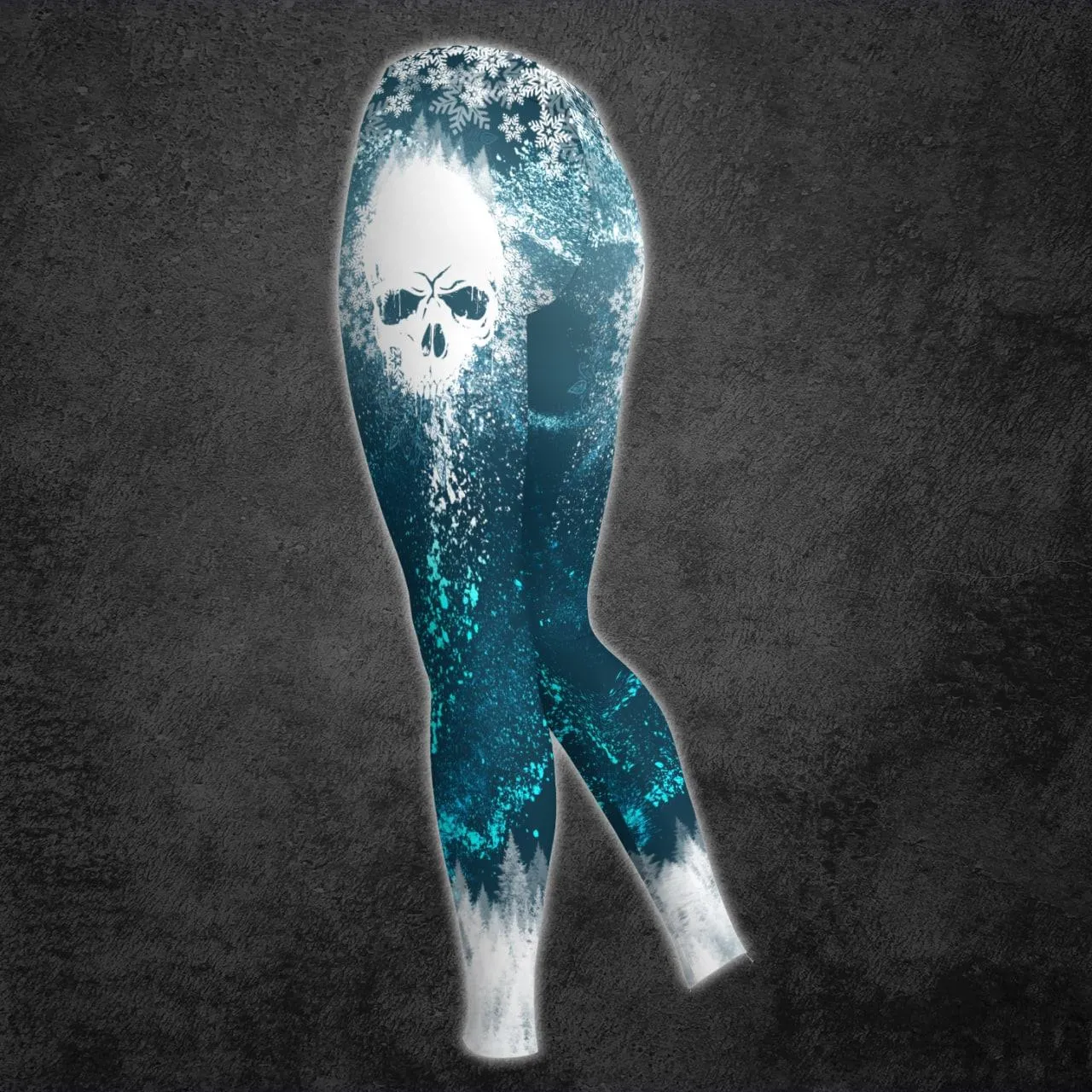 Christmas Frozen Snow Skull Artwork Print Combo Hoodie And Leggings