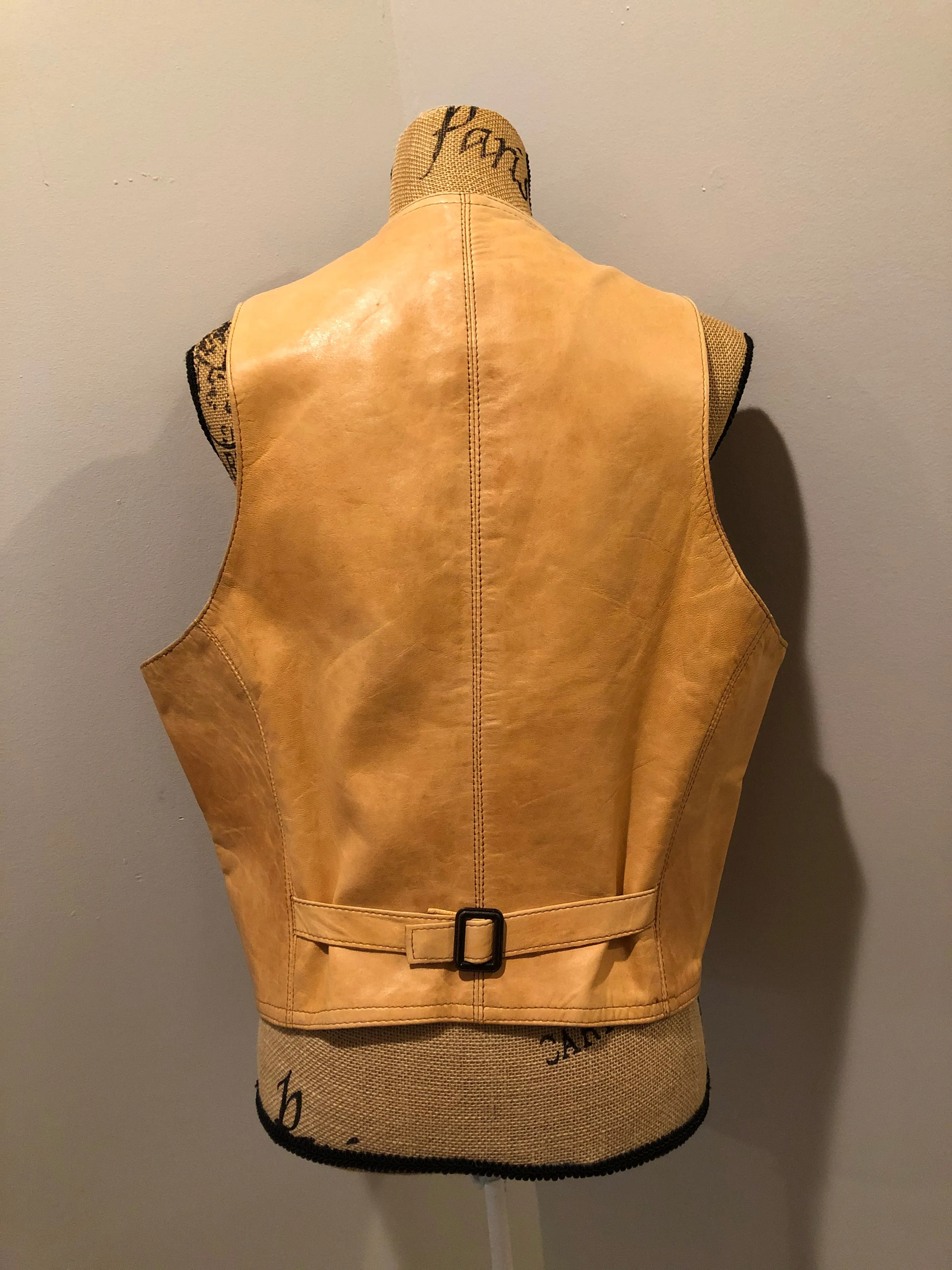 Cordovan Tan Leather Vest, SOLD