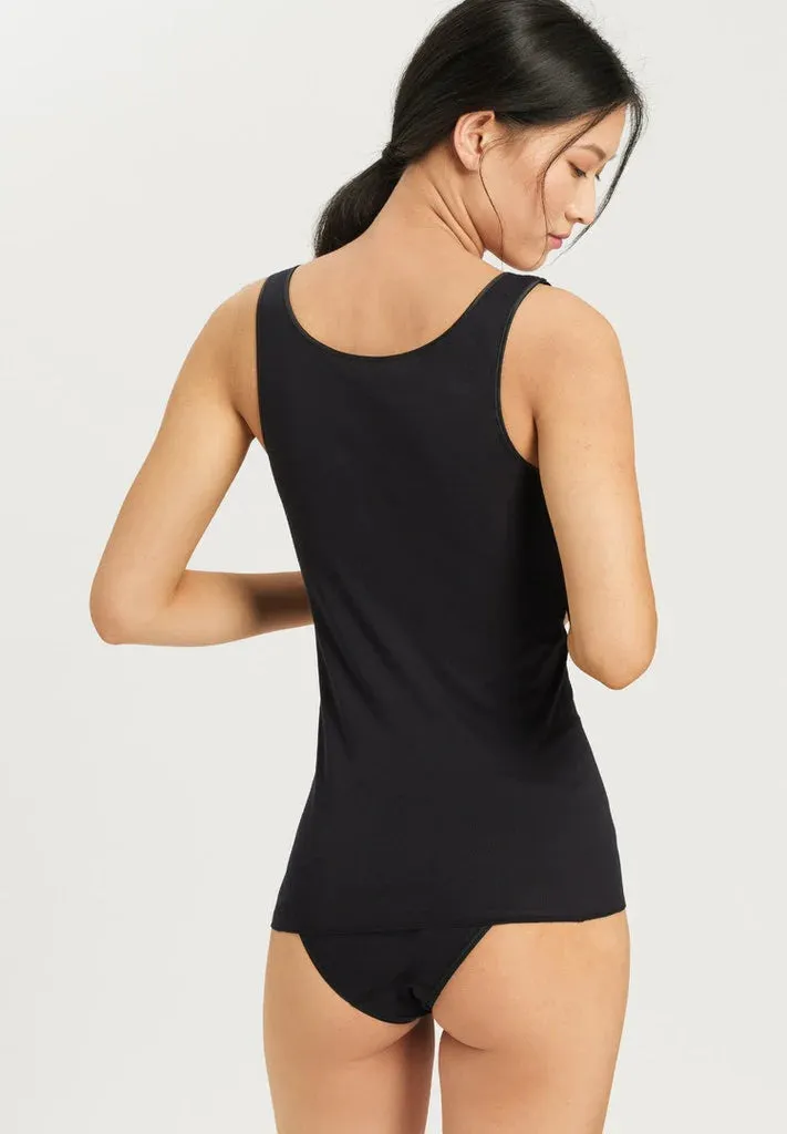 Cotton Seamless Vest - Black