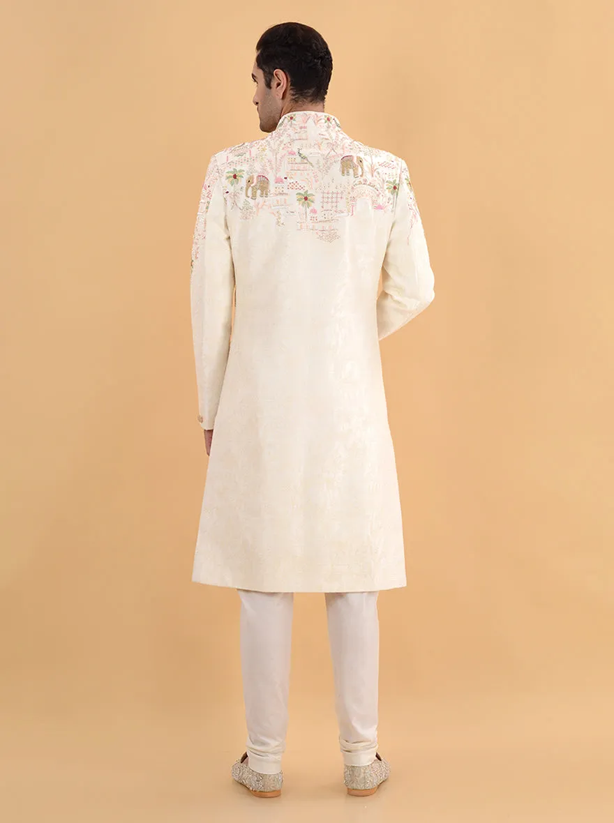 Cream Multi  Sherwani | TULA