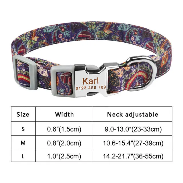 Custom Engraved Name Collar Unisex