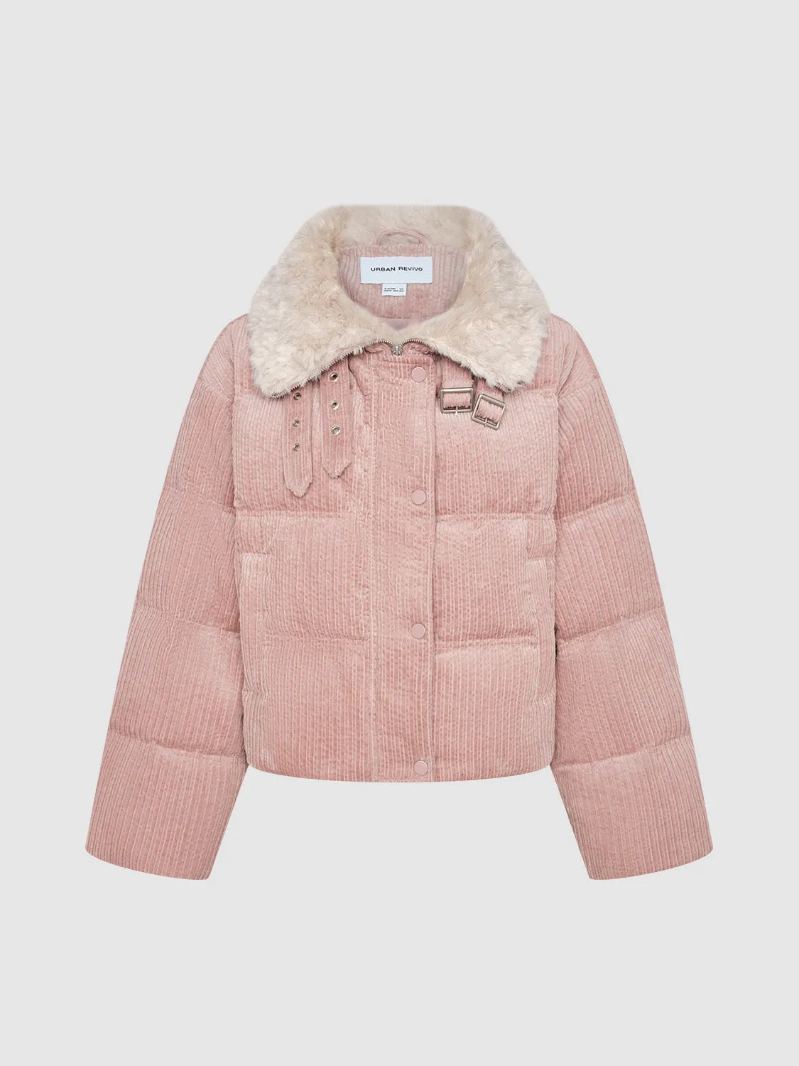 Faux Fur Collar Down Outerwear