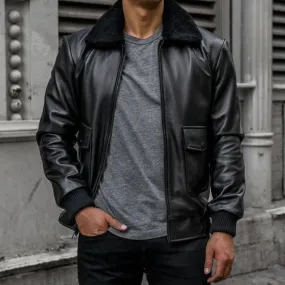 Flight Leather Jacket With Fur