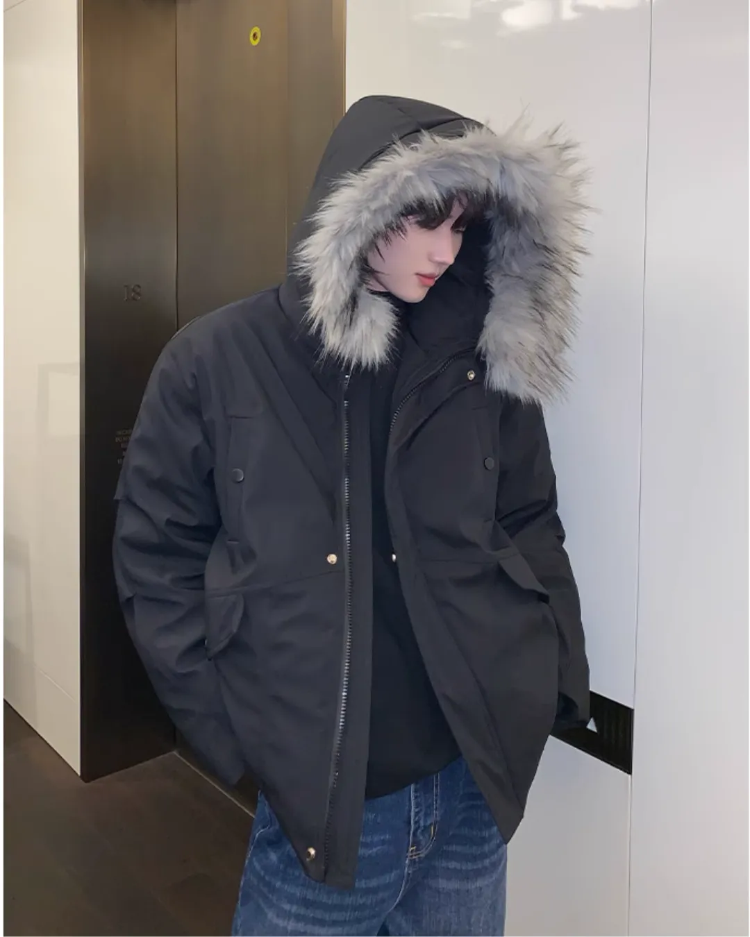 Fur Collar Hood Down Jacket CBJ0102