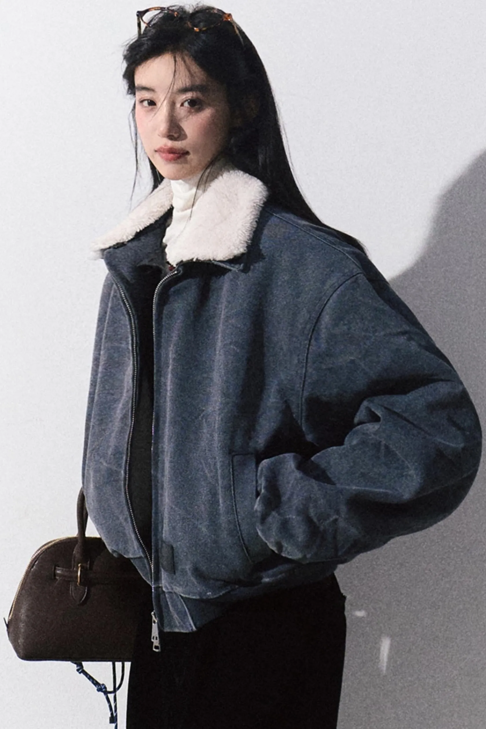 Fur Collar Short Cargo Jacket