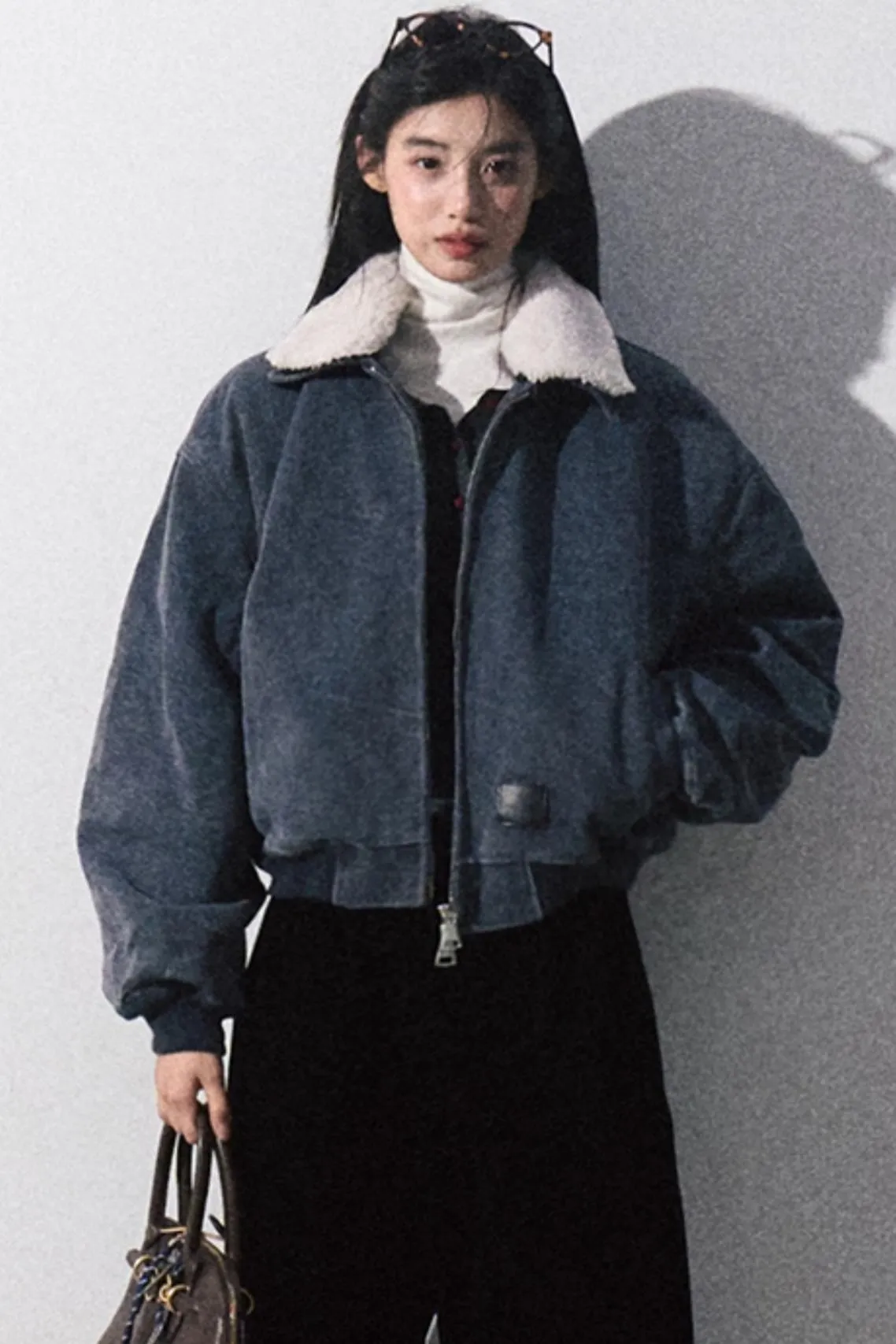 Fur Collar Short Cargo Jacket