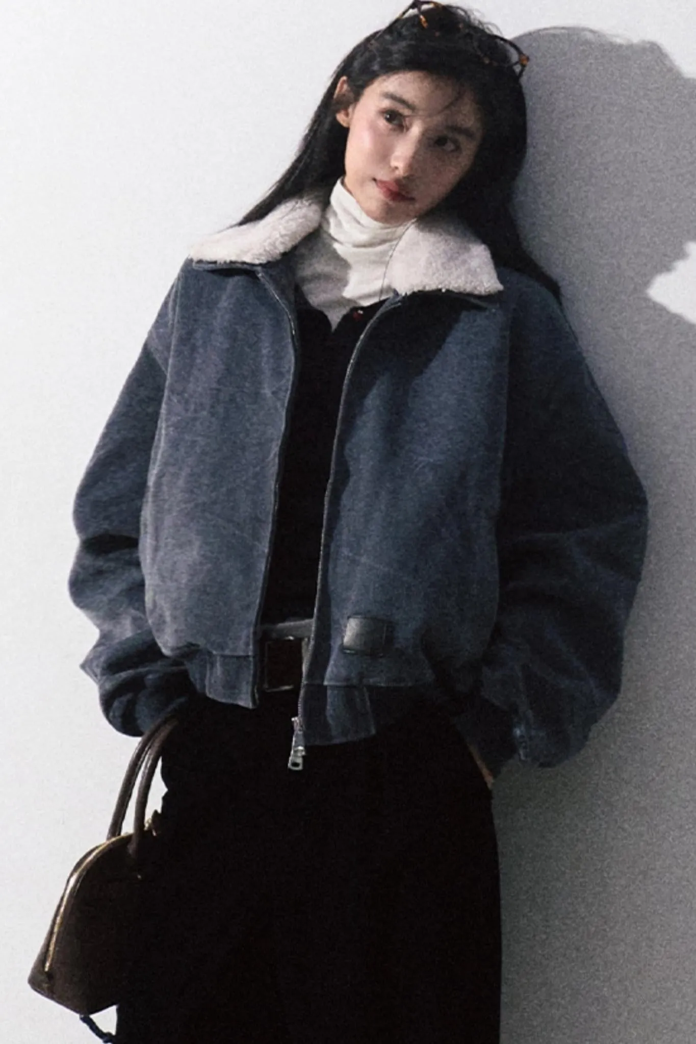 Fur Collar Short Cargo Jacket