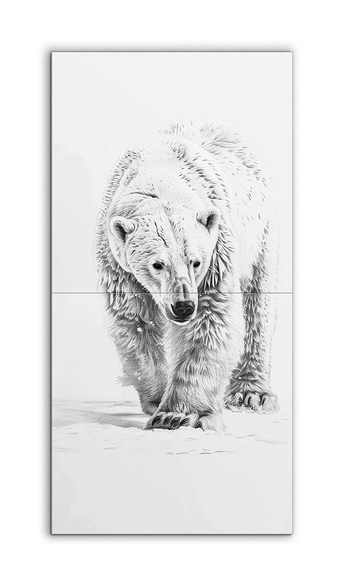 Hyper-Realistic Polar Bear Illustration