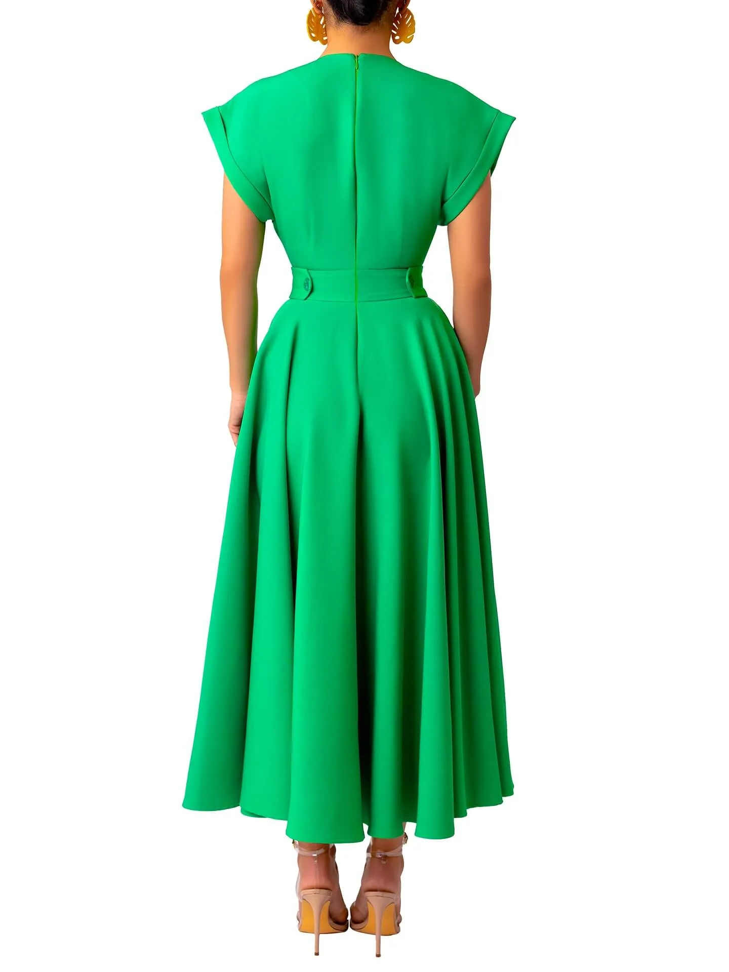 “Ìfẹ́” Jade Epaulet Swing Dress
