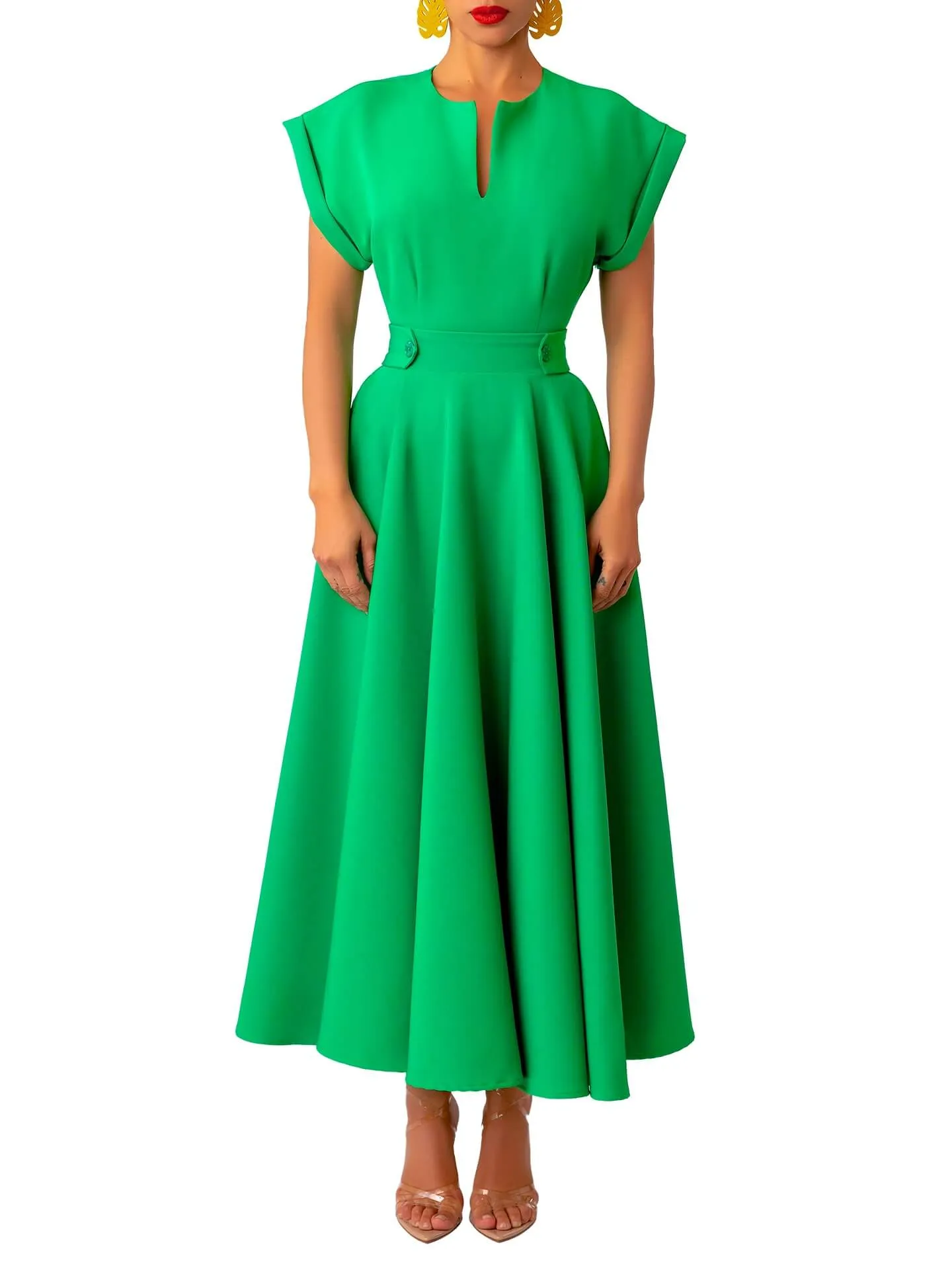 “Ìfẹ́” Jade Epaulet Swing Dress