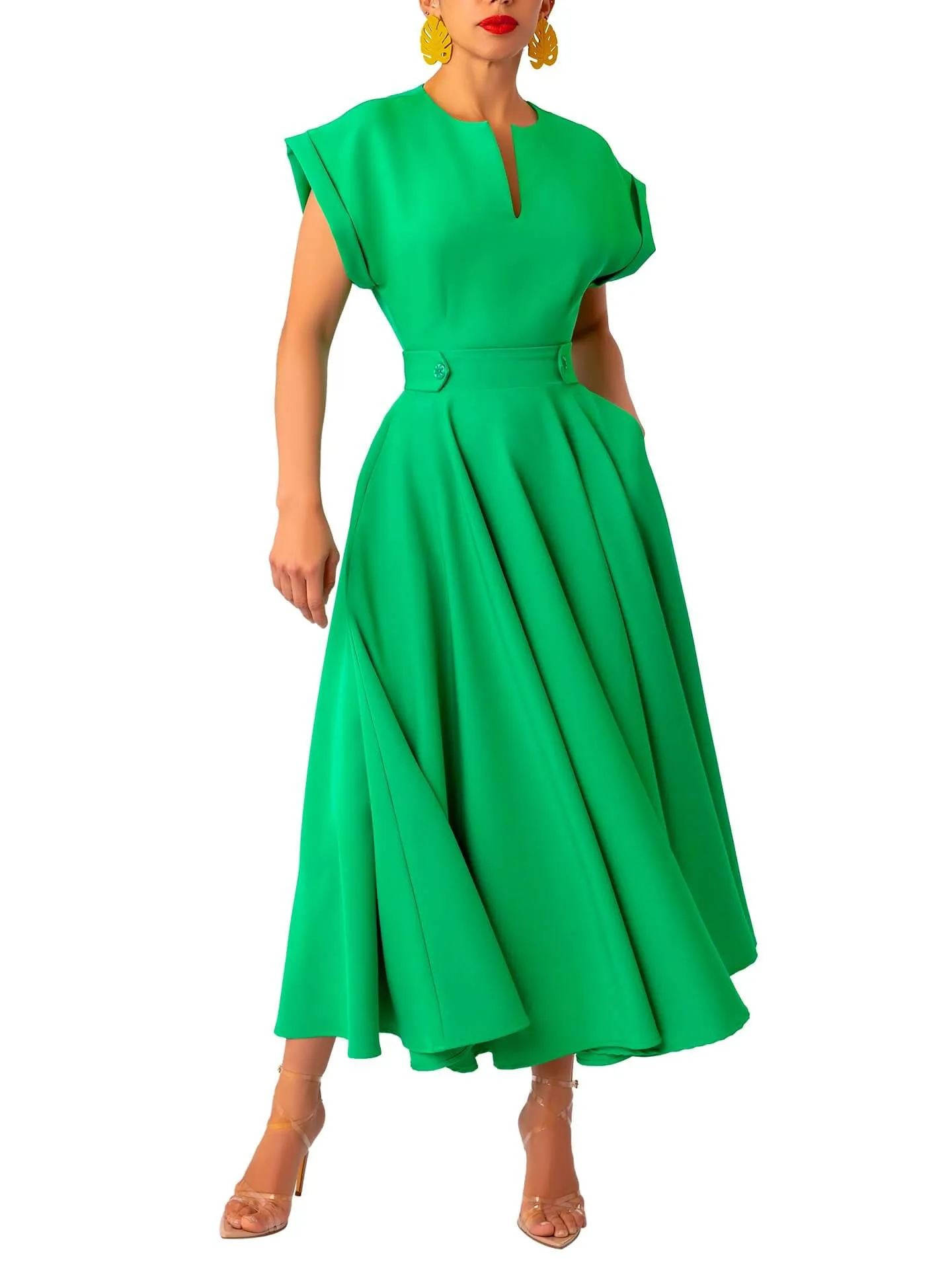 “Ìfẹ́” Jade Epaulet Swing Dress
