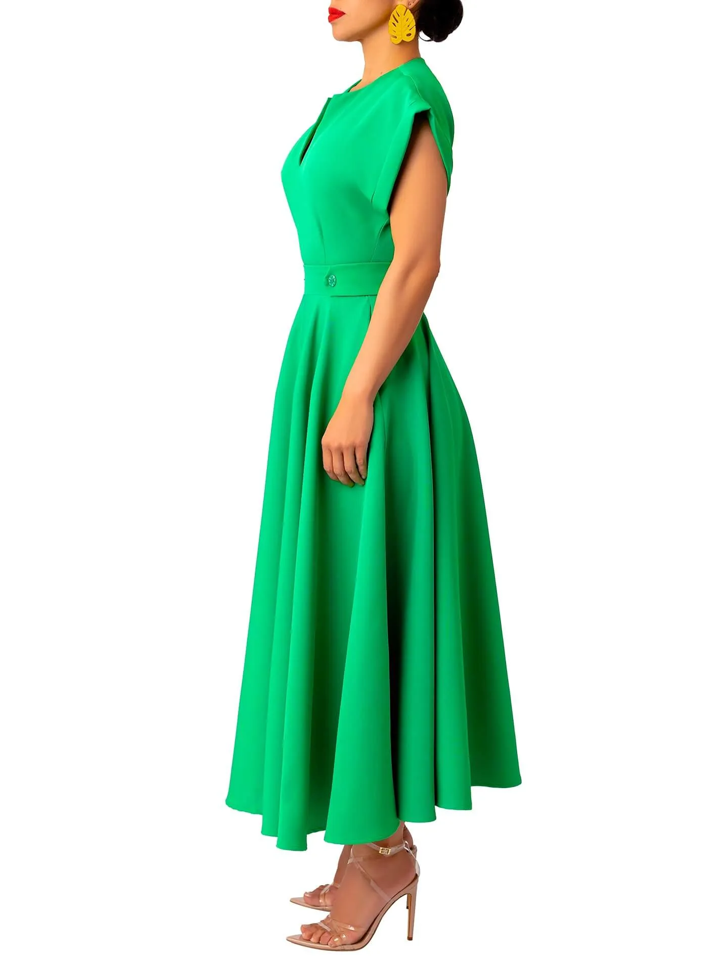 “Ìfẹ́” Jade Epaulet Swing Dress