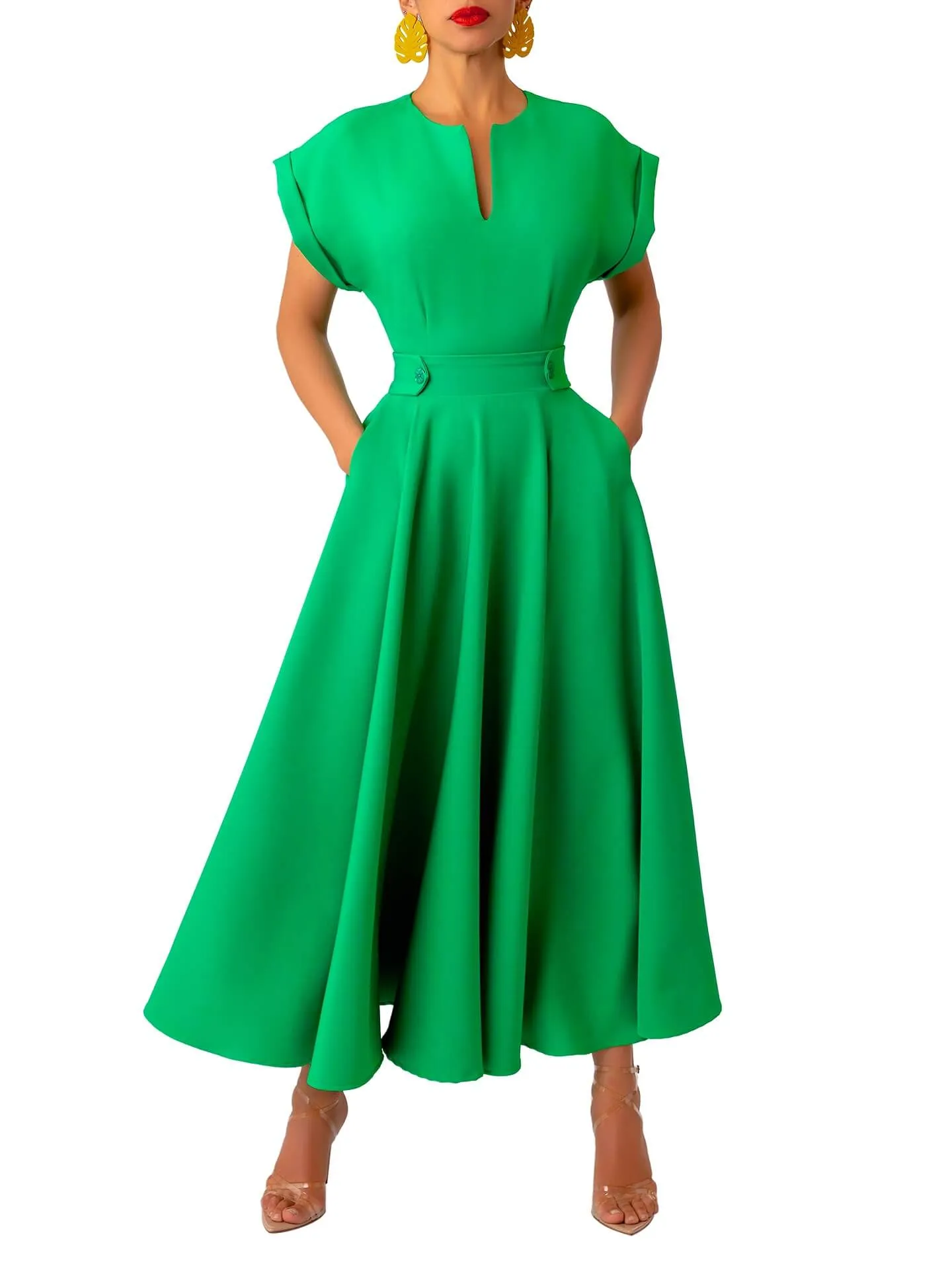 “Ìfẹ́” Jade Epaulet Swing Dress