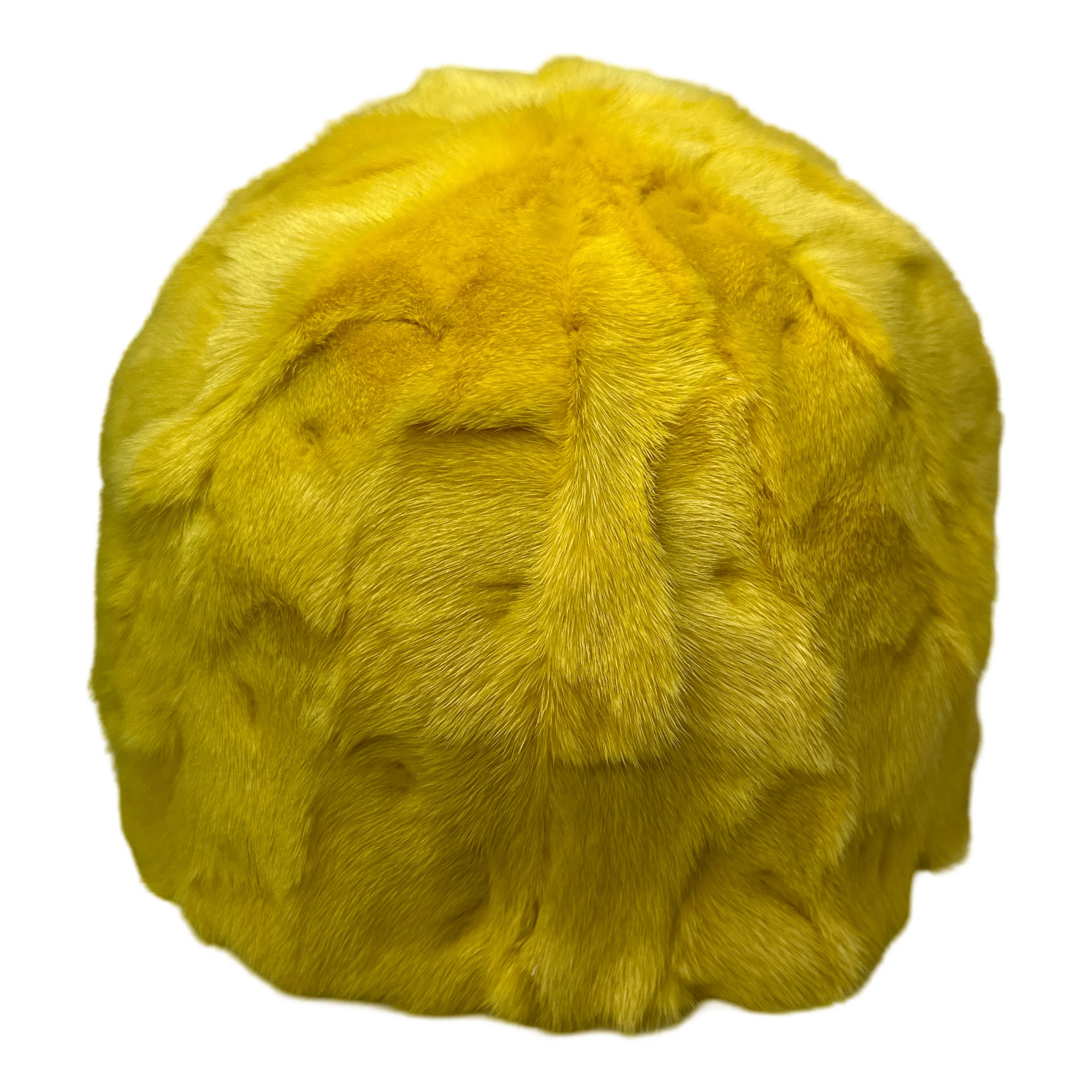 Kashani Yellow Diamond Cut Mink Baseball Hat