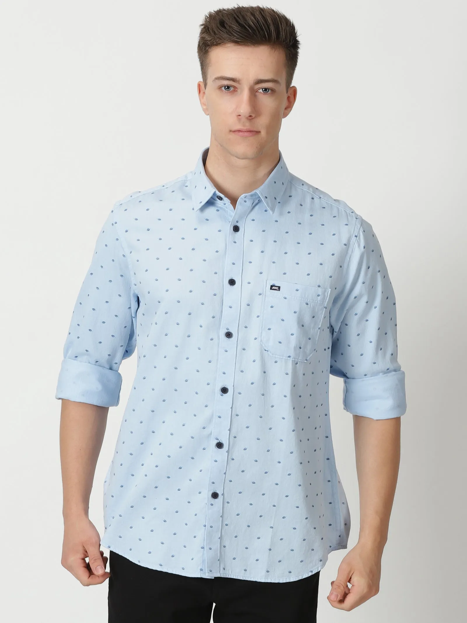 MEN'S BLUE PRINT SLIM FIT SHIRT