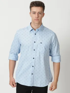 MEN'S BLUE PRINT SLIM FIT SHIRT