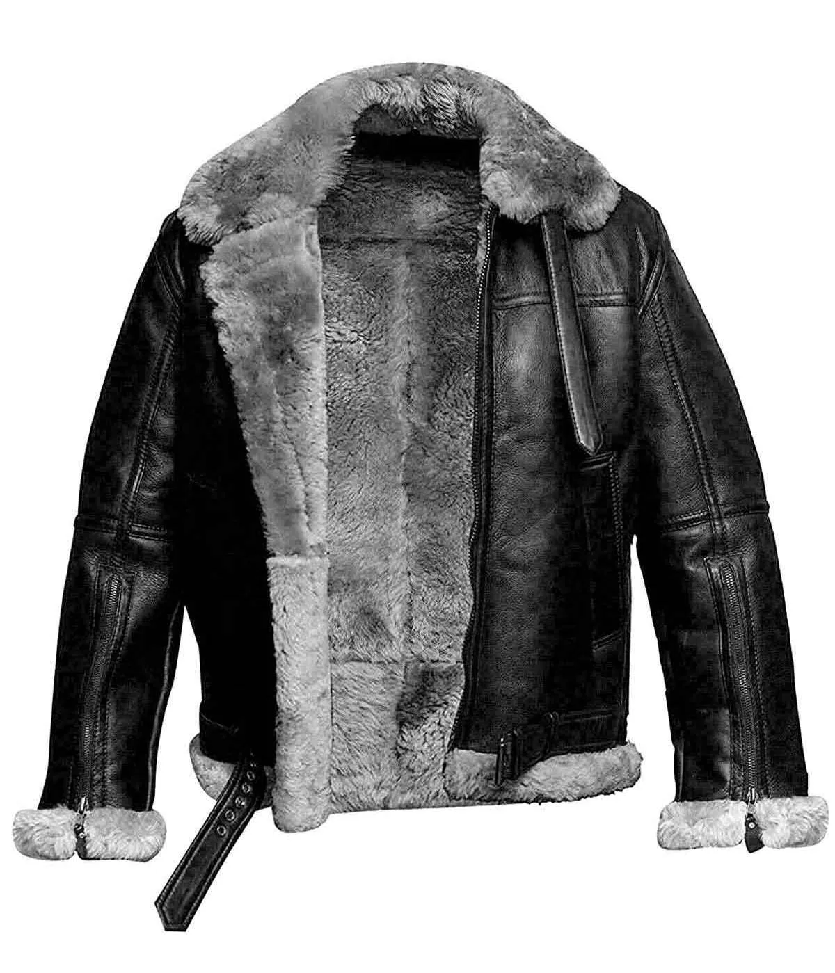 Mens RAF Aviator Real Leather Lambskin Jacket