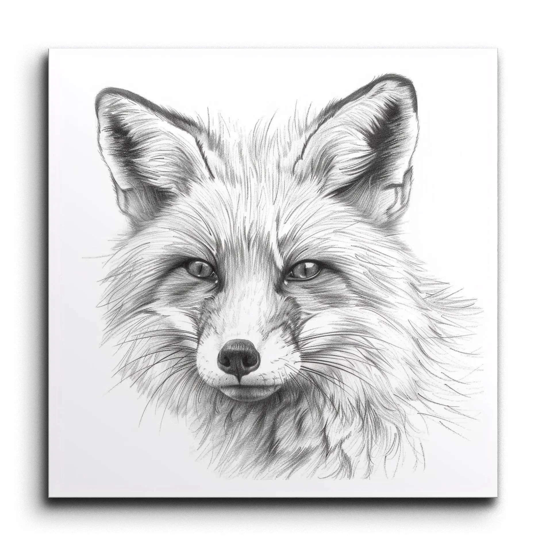 Mesmerizing Fox Face: Monochrome Art Masterpiece