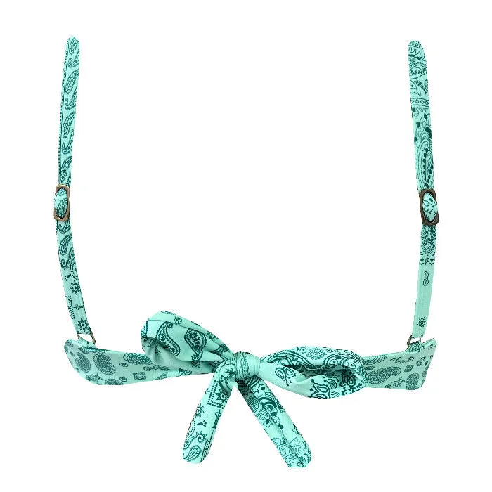 Mint Green Bali Brazilian Fixed Knot Triangle Bikini Top