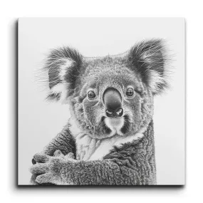Monochrome Koala: Hyper-Realistic Art