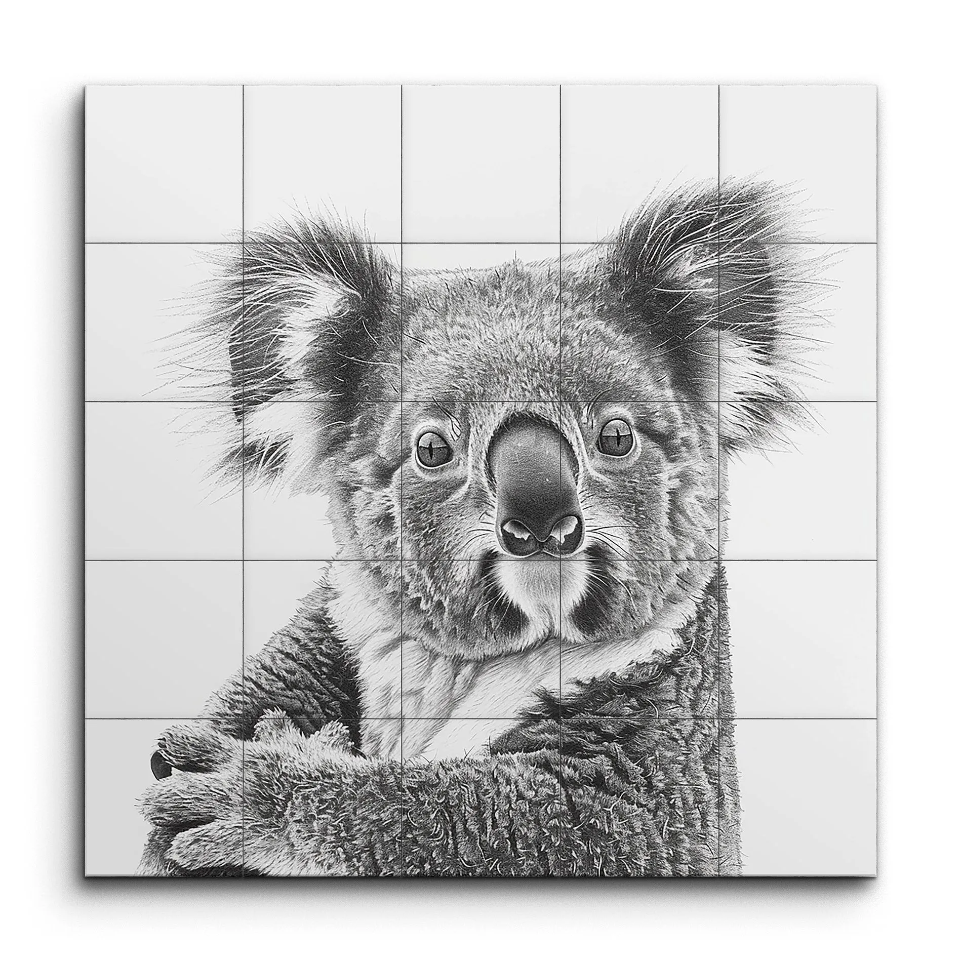 Monochrome Koala: Hyper-Realistic Art