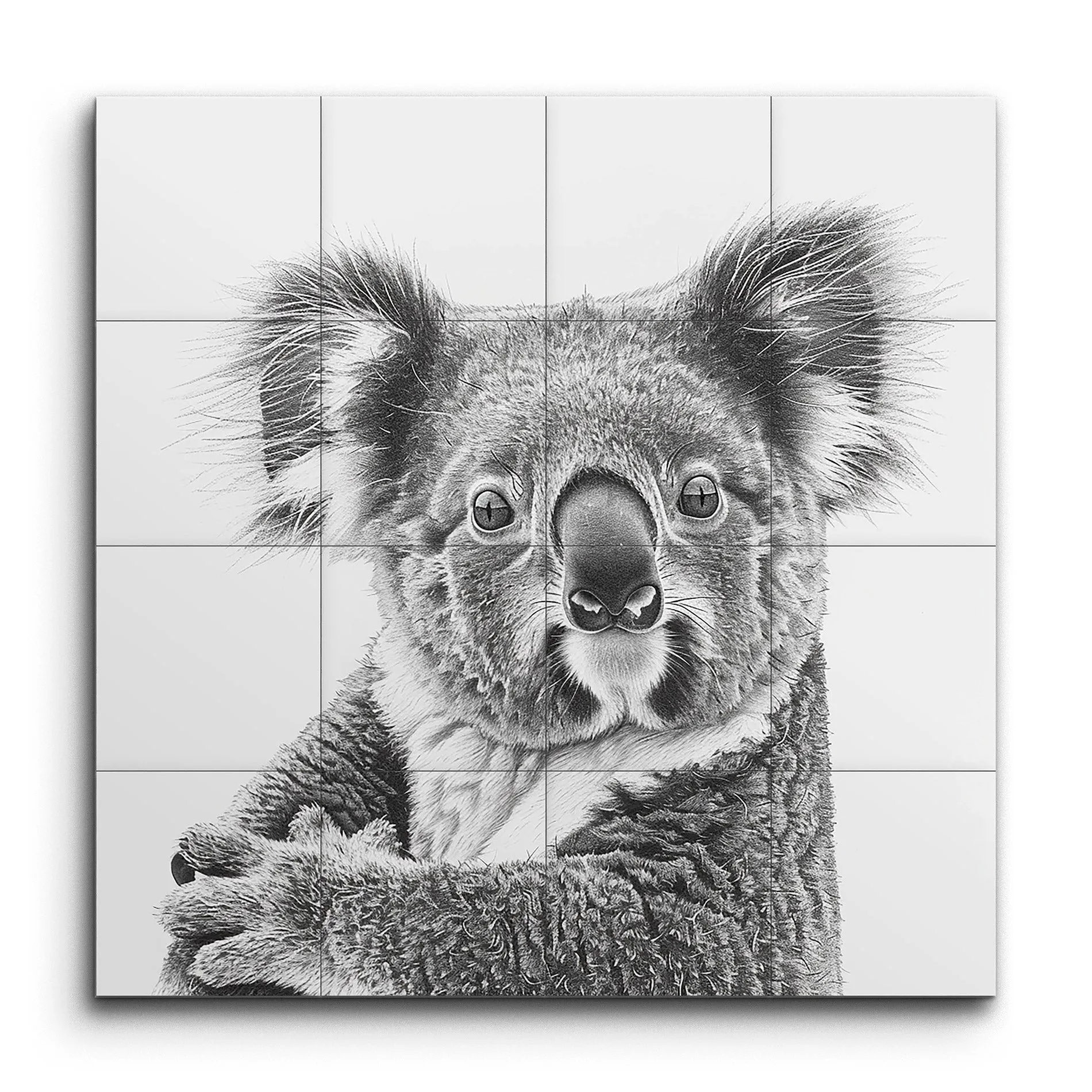 Monochrome Koala: Hyper-Realistic Art