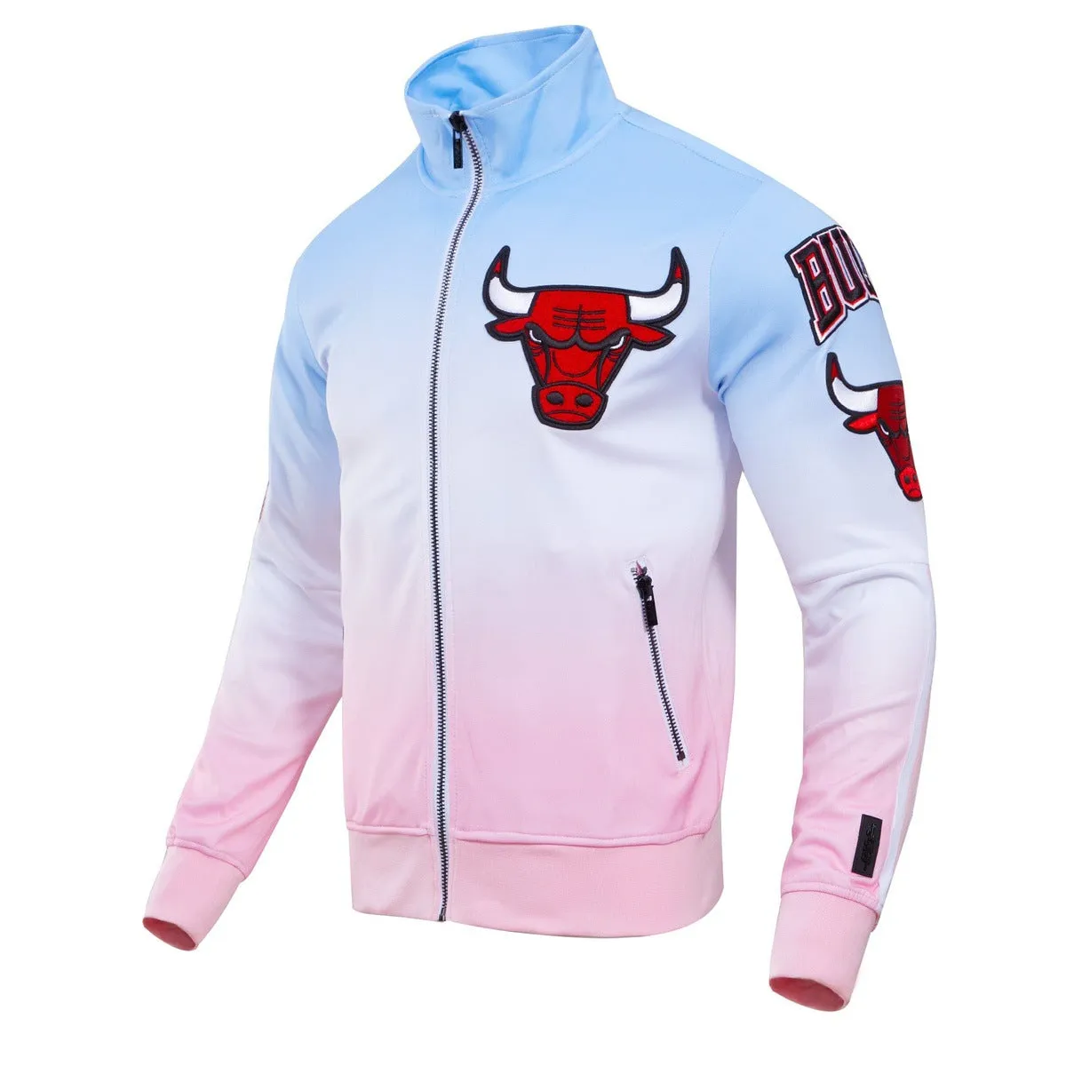 NBA CHICAGO BULLS LOGO MEN'S TRACK JACKET (BLUE/WHITE/PINK)
