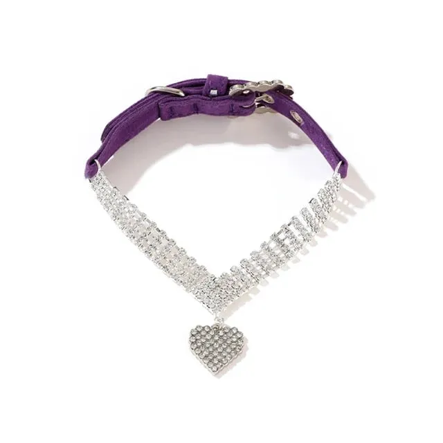 PetAffairs Diamond Crystal Pet Collar