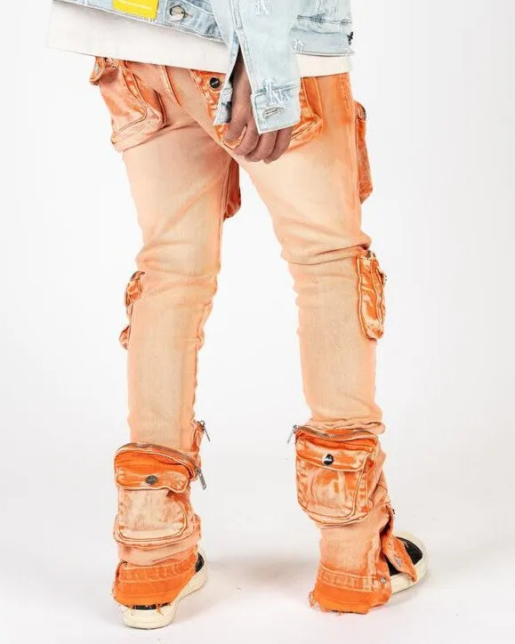 PHEELINGS JOURNEY TO GREATNESS FLARE STACK DENIM (ORANGE/SAND)