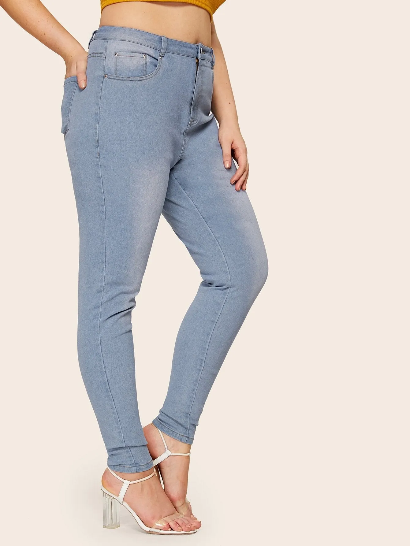 Plus Washed Skinny Jeans