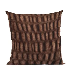 Plutus Brown Plush Pelt Animal Faux Fur Luxury Throw Pillow