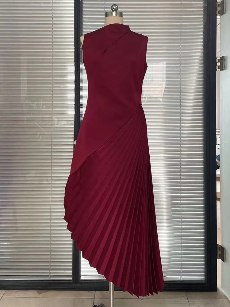 Red Banquet Fold Women's Evening Party Dresses