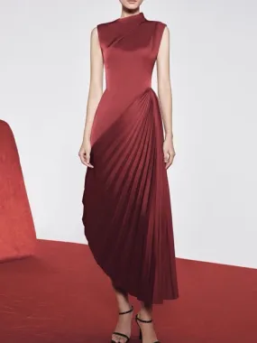 Red Banquet Fold Women's Evening Party Dresses