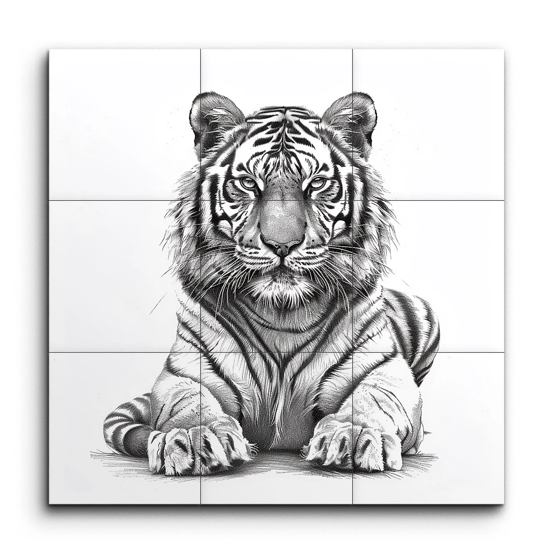 Resting Tiger Monochrome Masterpiece