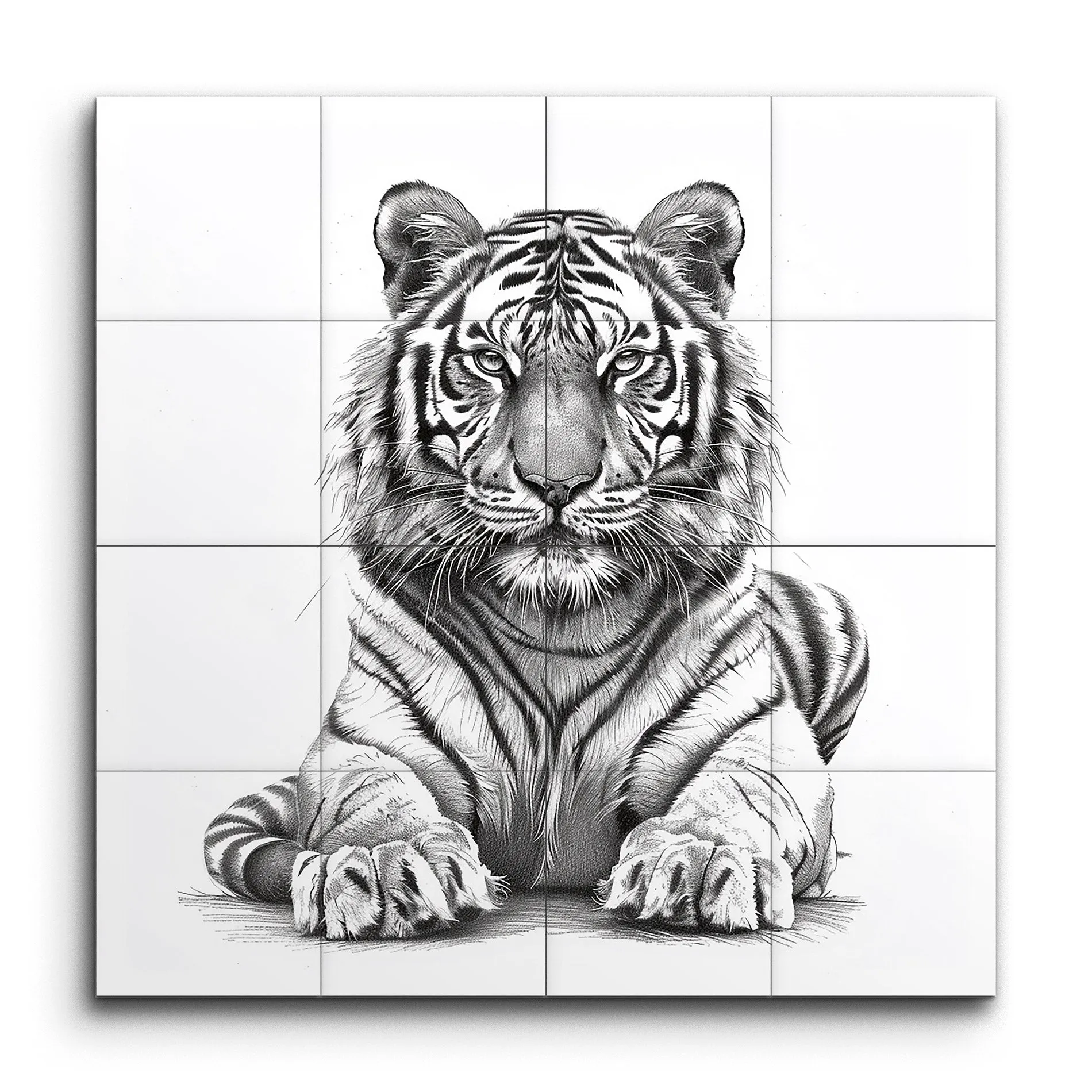 Resting Tiger Monochrome Masterpiece