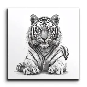 Resting Tiger Monochrome Masterpiece
