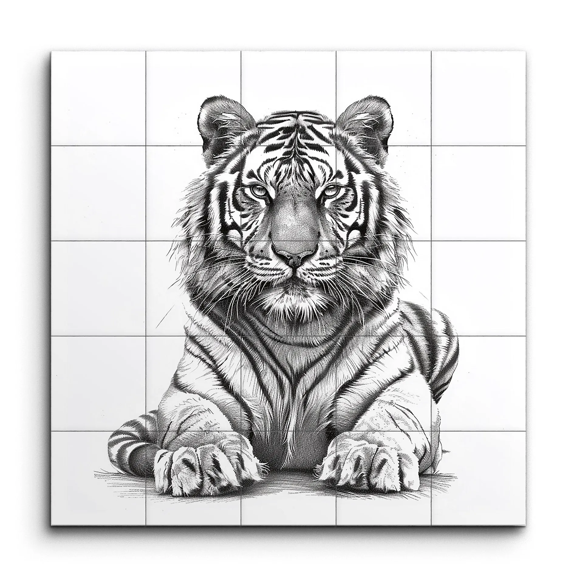 Resting Tiger Monochrome Masterpiece