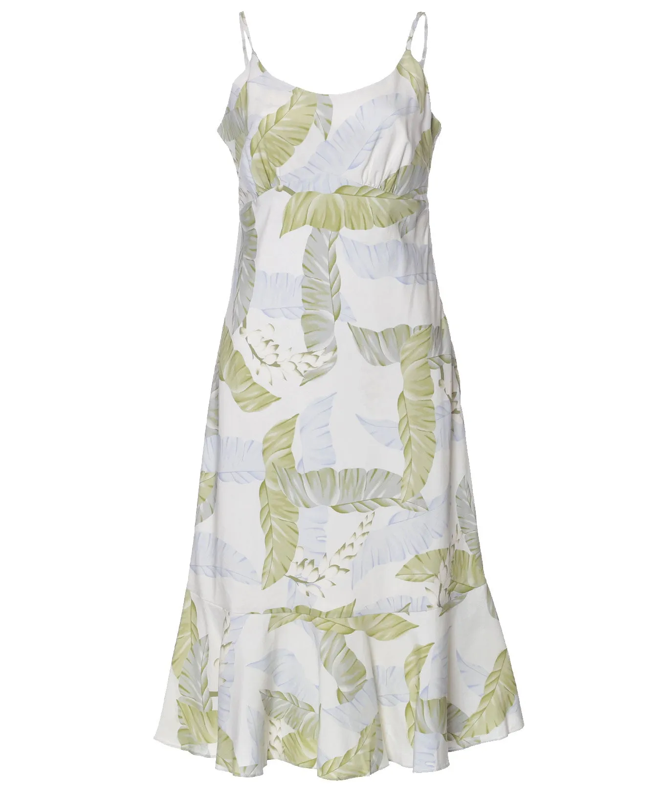 Silk Dress Midi Spaghetti Straps Kihei
