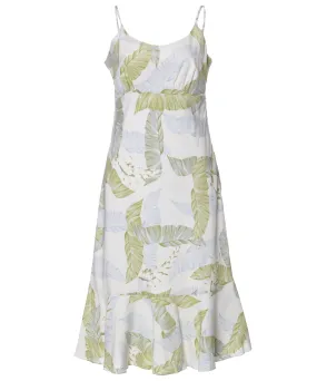 Silk Dress Midi Spaghetti Straps Kihei