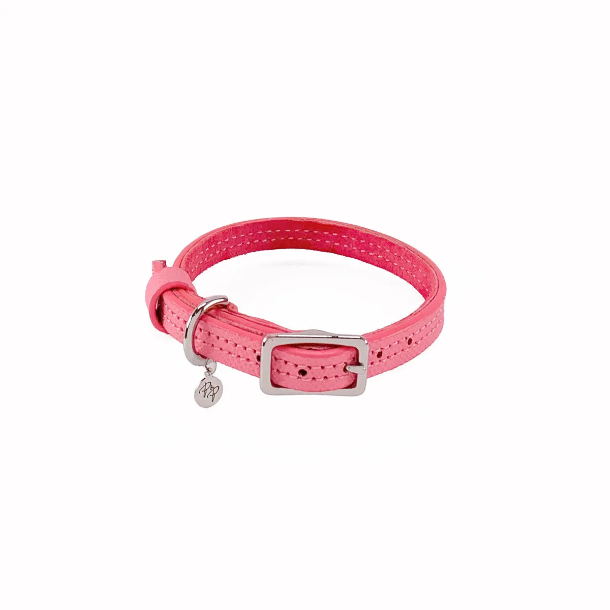 Spring Leather Dog Collar Strawberry Ice