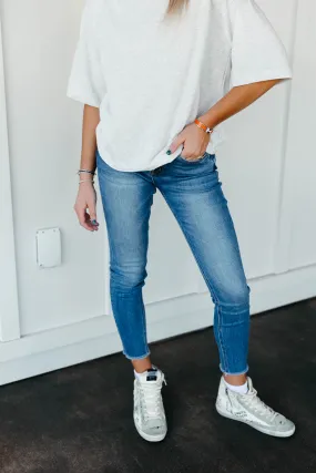 Stay Here Skinny Jeans - Dark Denim